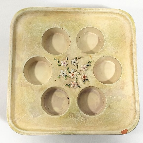 Vintage PartyLite Votive Pedestal Floral Design 6 Tealight Holder #1312 - Picture 7 of 11